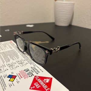 Chrome Hearts Black Glasses with Silver Accents